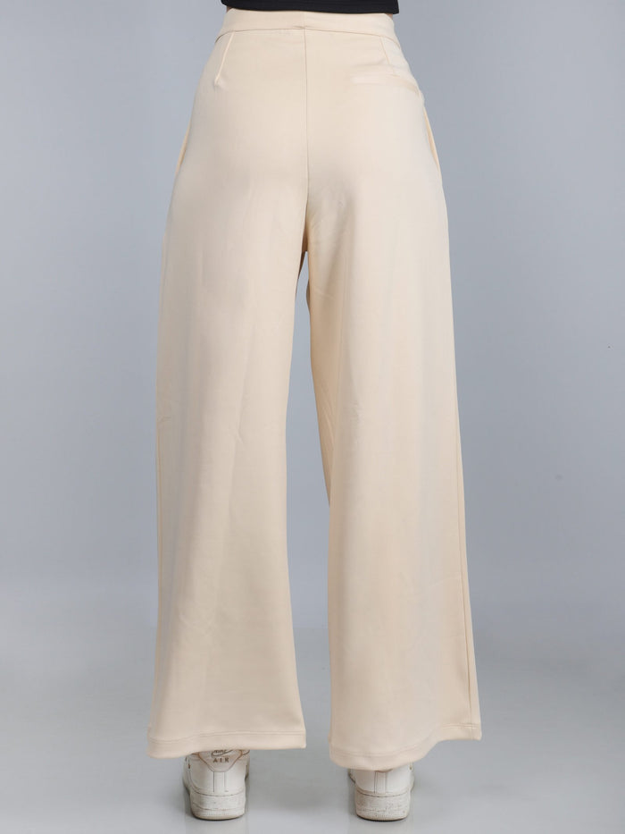 Beige High Waist Wide Leg Pants