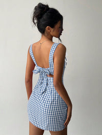 Plaid Mini Strap Dress