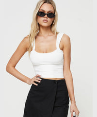 White Open-Back Tie-Knot Tank Top