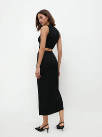 Set of 2: Ruched Tank Top & Knotted Ruched Split Maxi Skirt